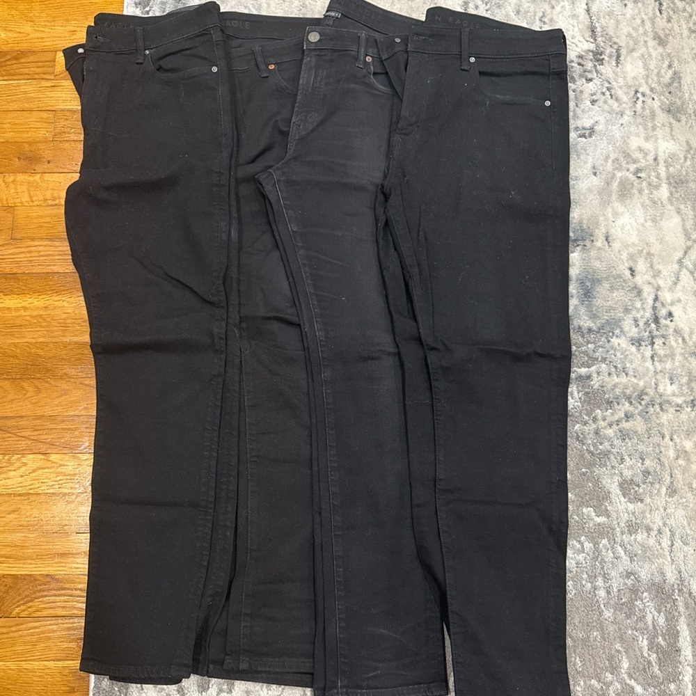 American Eagle black airflex jeans 4 pairs